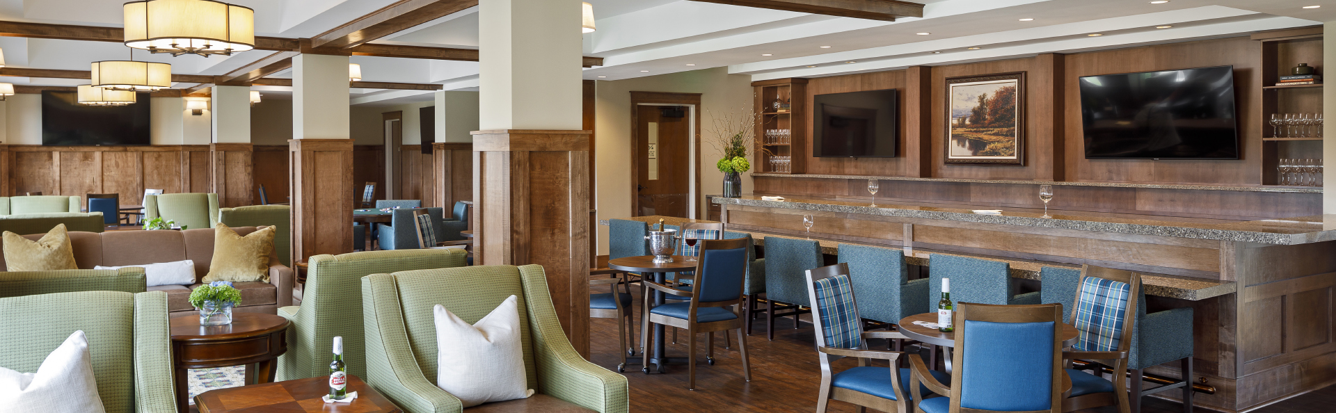 Bright, inviting common area with comfortable seating