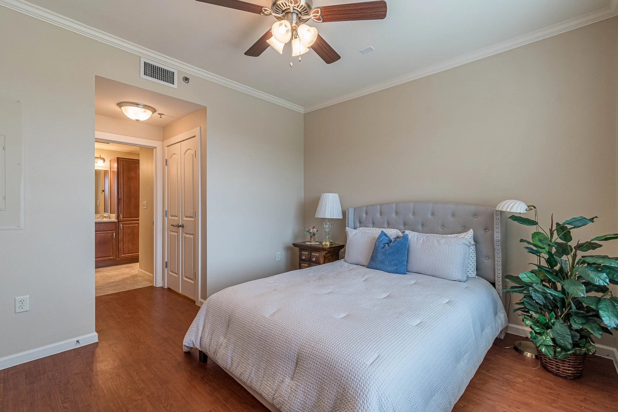 Cozy bedroom in a senior living facility