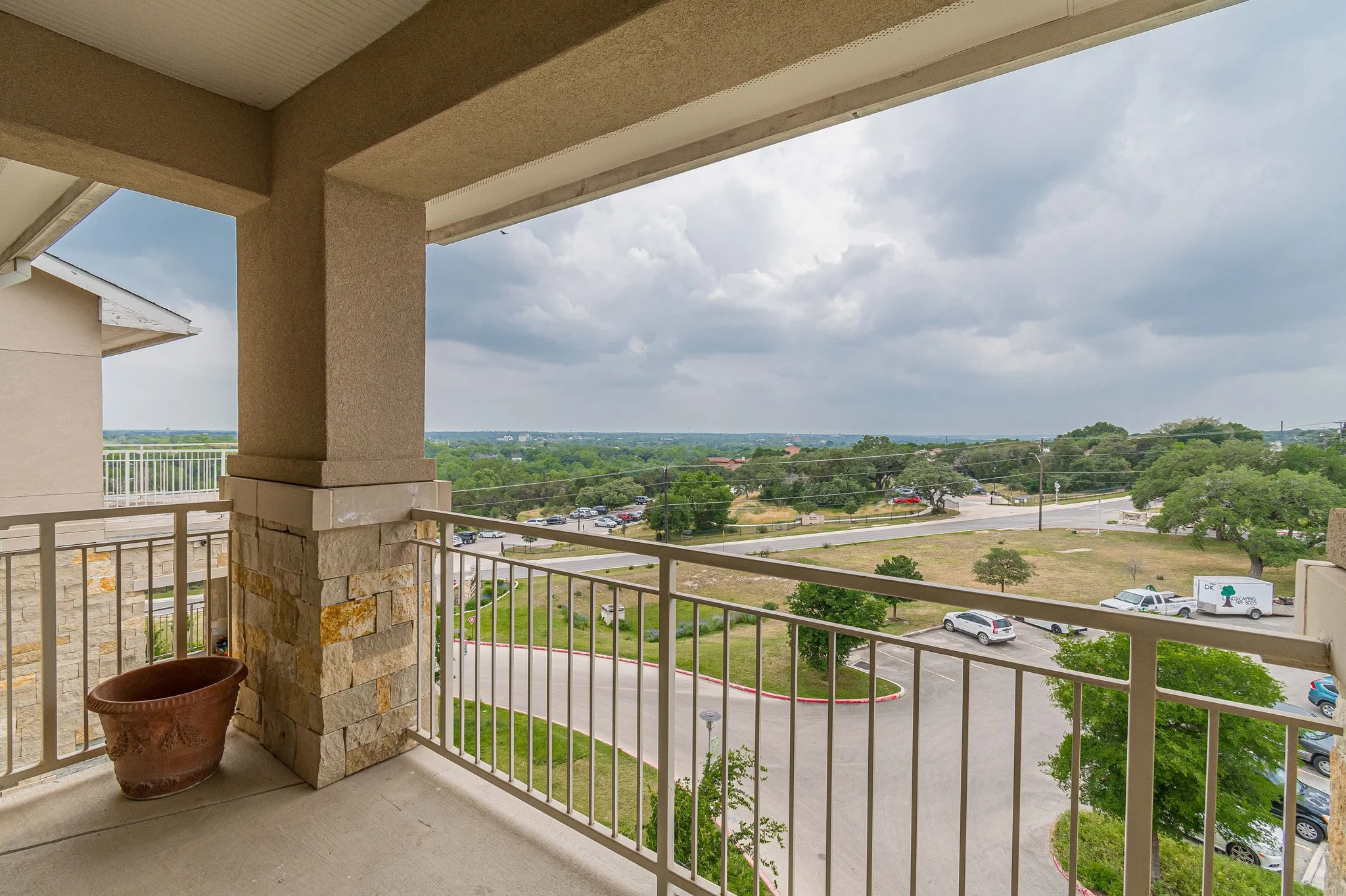 Balcony view overlooking the facility grounds