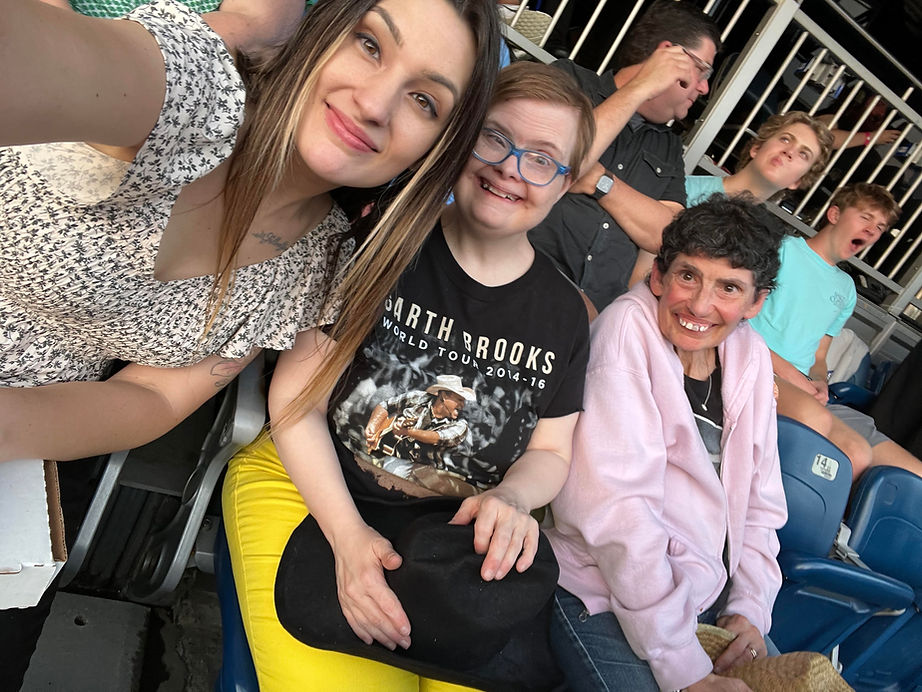 Residents enjoying a group activity at an event.