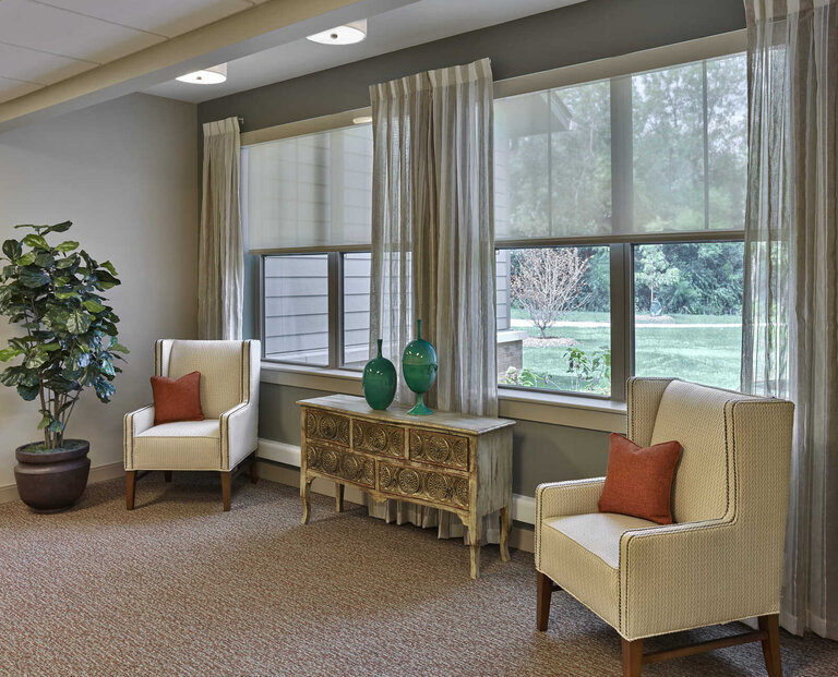 Comfortable seating area in a common space.