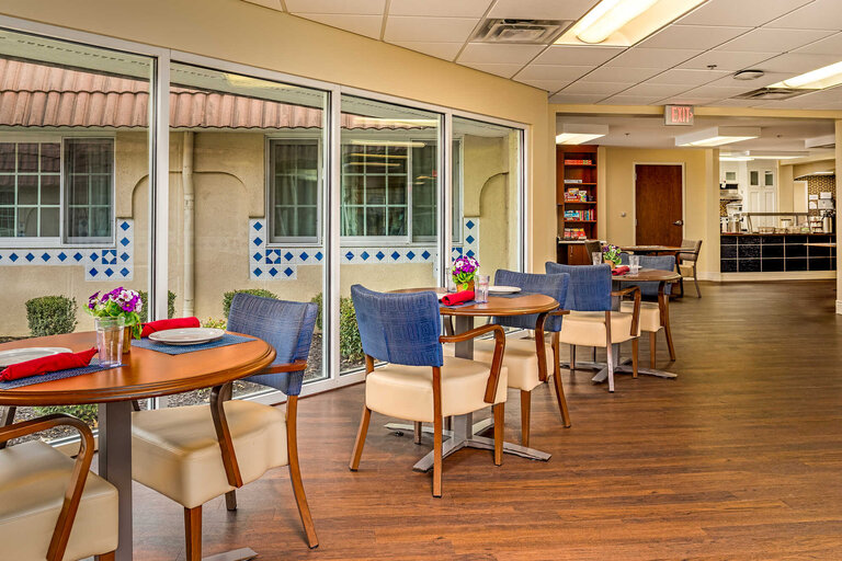 Dining area with tables and chairs