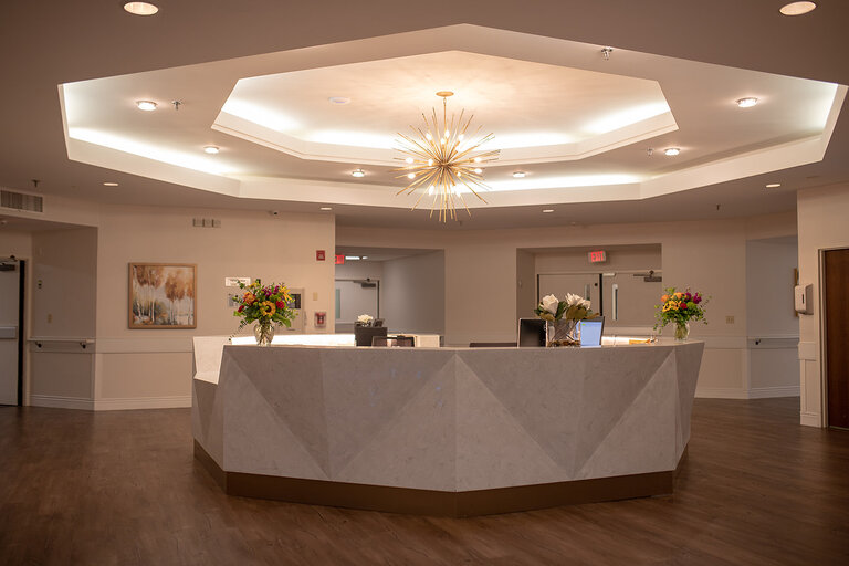 Modern reception area with a stylish design