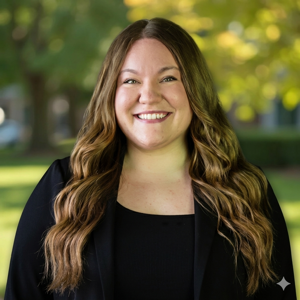 Staff member smiling in outdoor setting