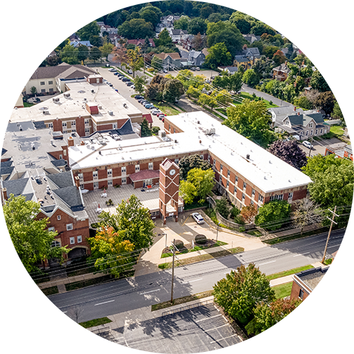 Aerial view of Sarah Reed Senior Living facility