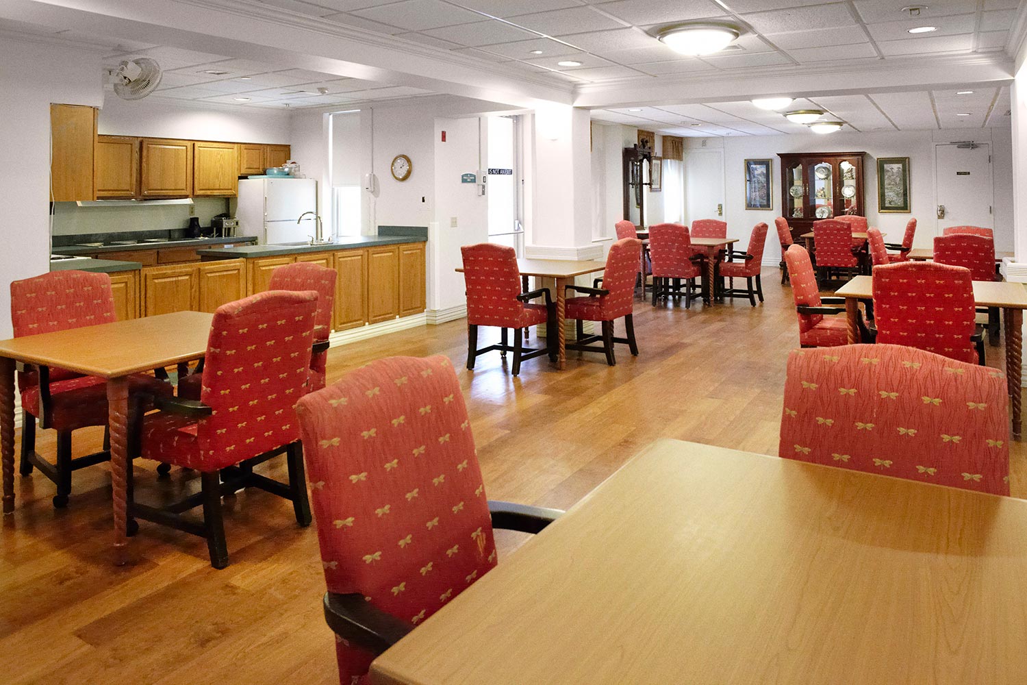 Dining area with tables and chairs