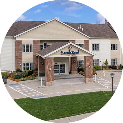 Exterior view of Sarah Reed Senior Living building