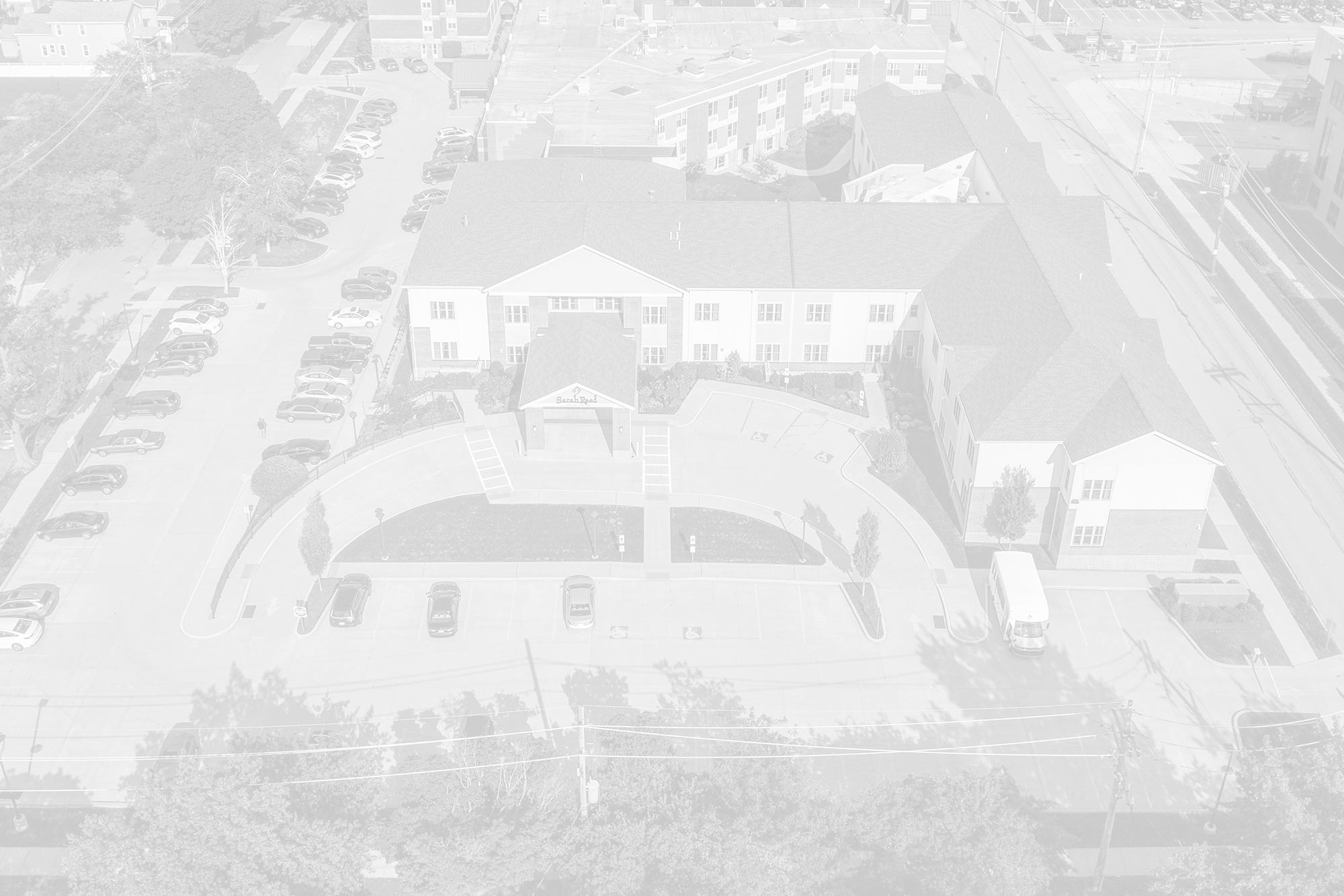 Aerial view of the Sarah Reed Senior Living facility