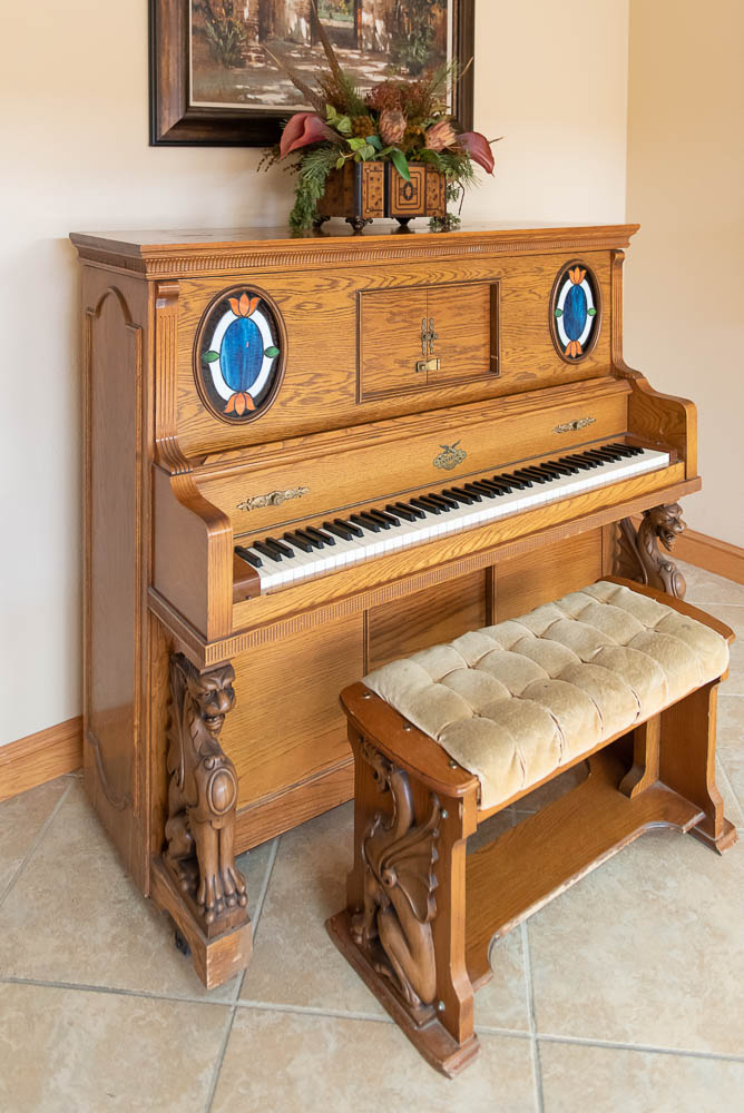 Grand piano in a cozy interior space