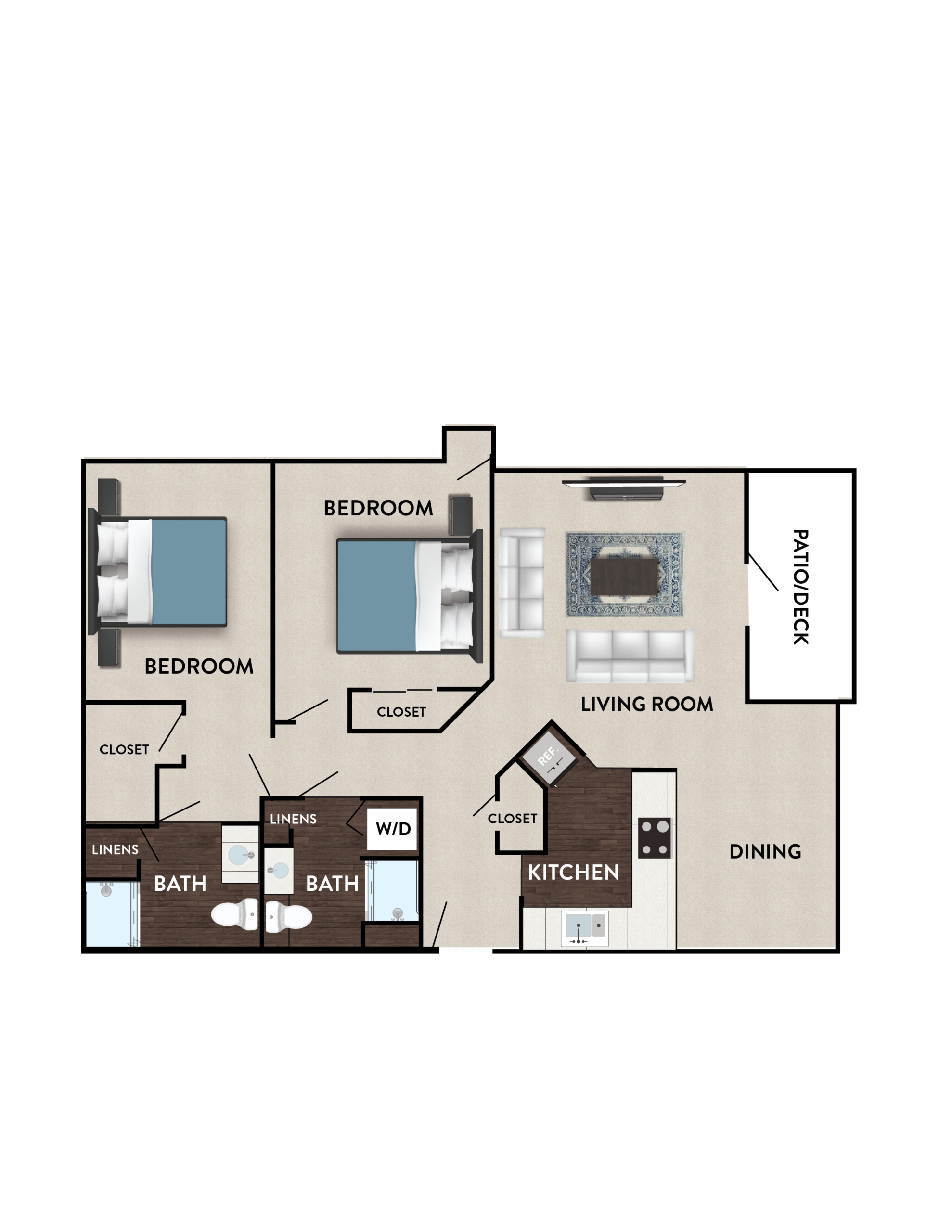 Architectural floor plan of a residential unit