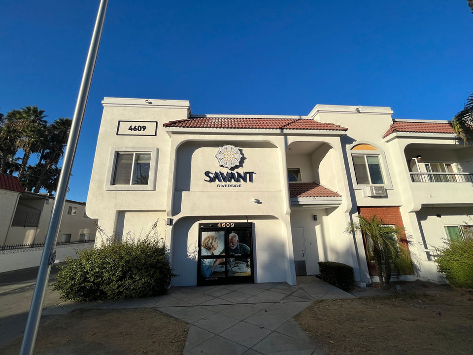 Front exterior of a senior living facility building