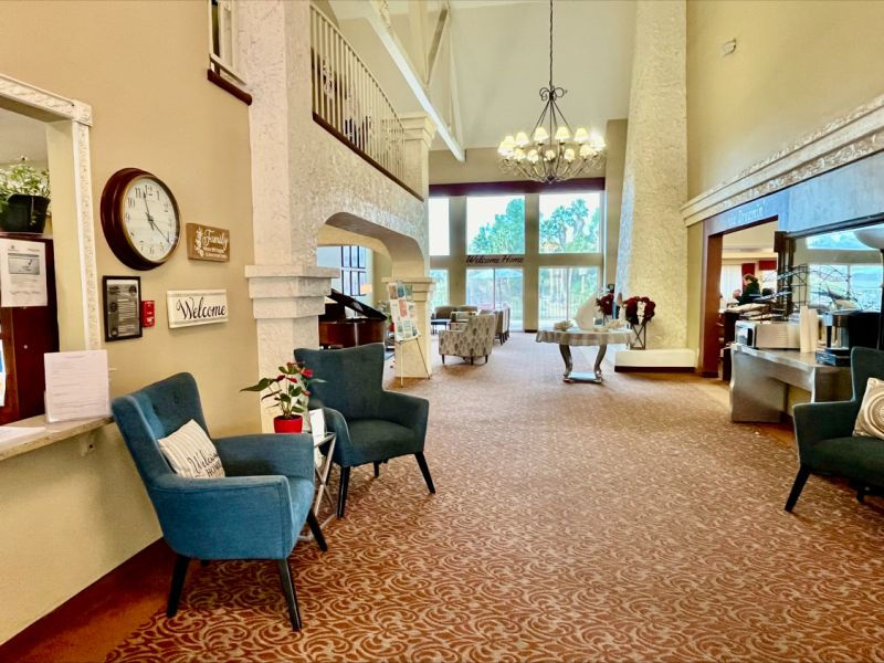 Interior view of a welcoming lobby area with seating