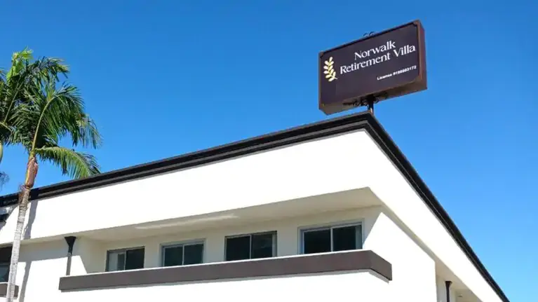 Exterior view of the Norwalk Retirement Villa building