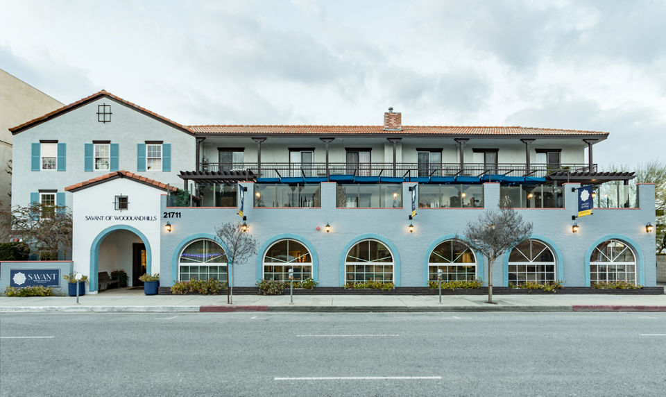 Exterior view of a senior living facility