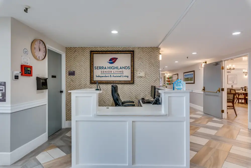 Reception area of Serra Highlands Senior Living