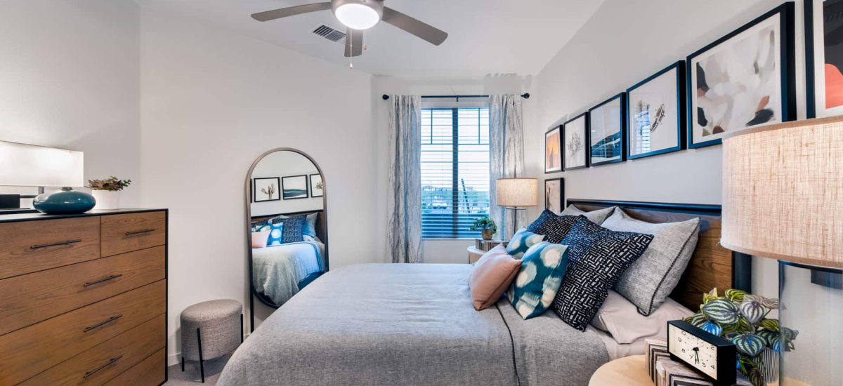 A well-furnished private resident room with natural light