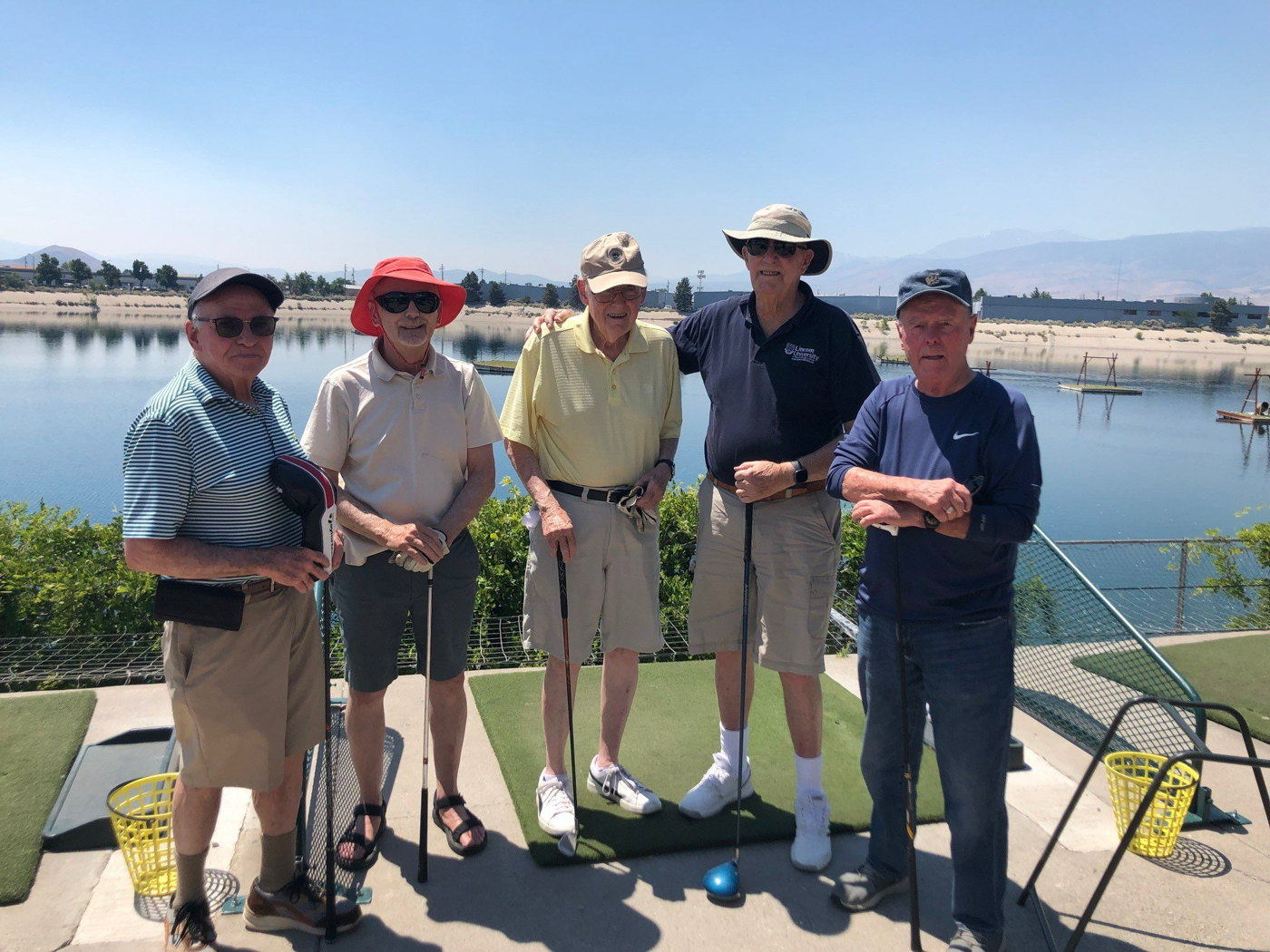 Residents enjoying a day at a golf course