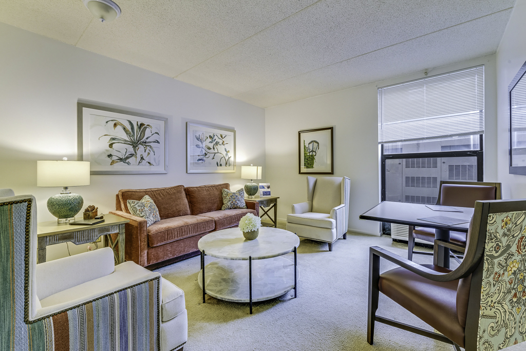 Cozy interior living room with seating and decor
