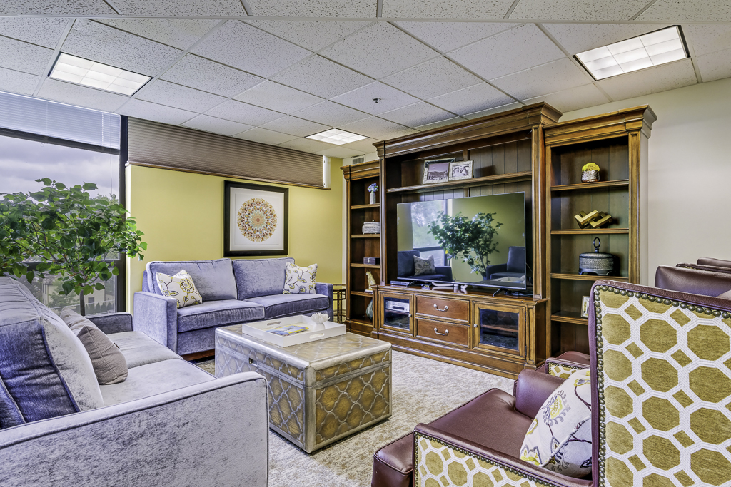 Cozy interior common area with seating and decor