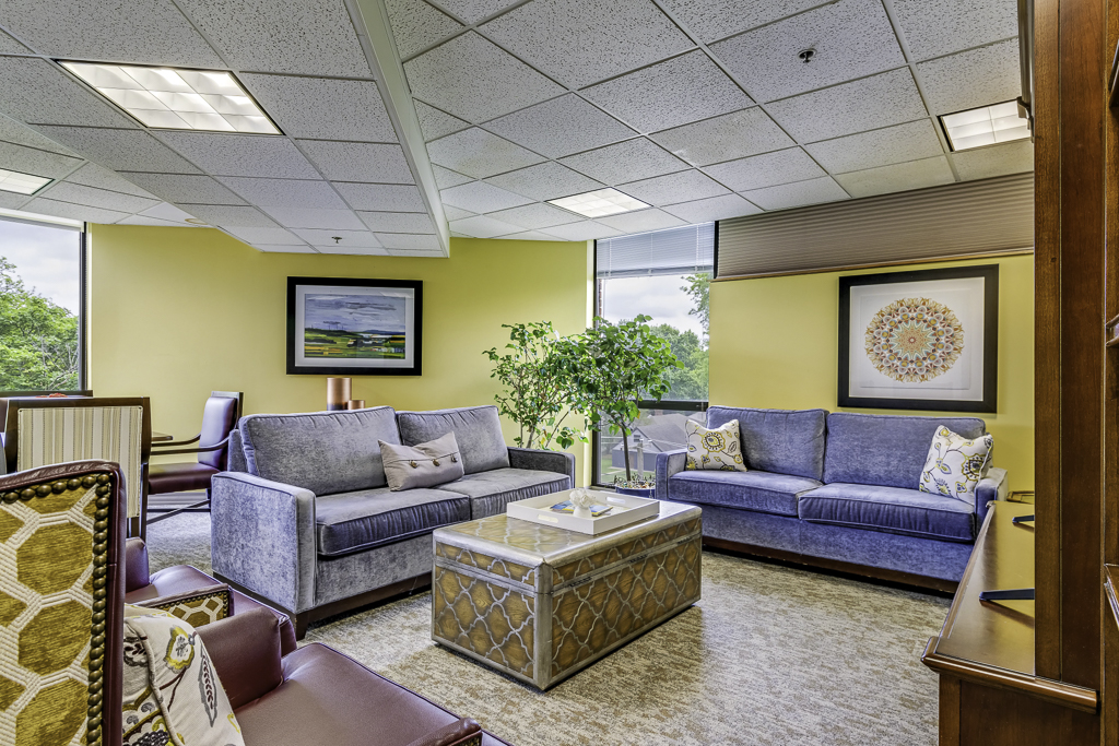 Bright common area with comfortable seating