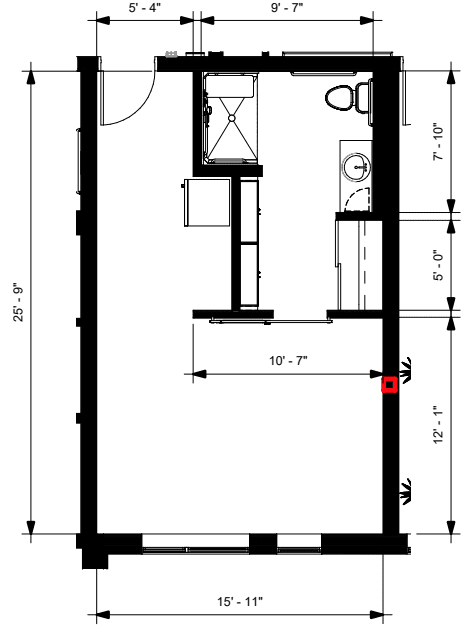 Architectural floor plan of a unit layout