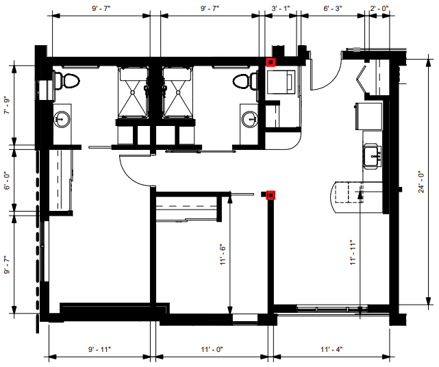 Architectural floor plan of a layout