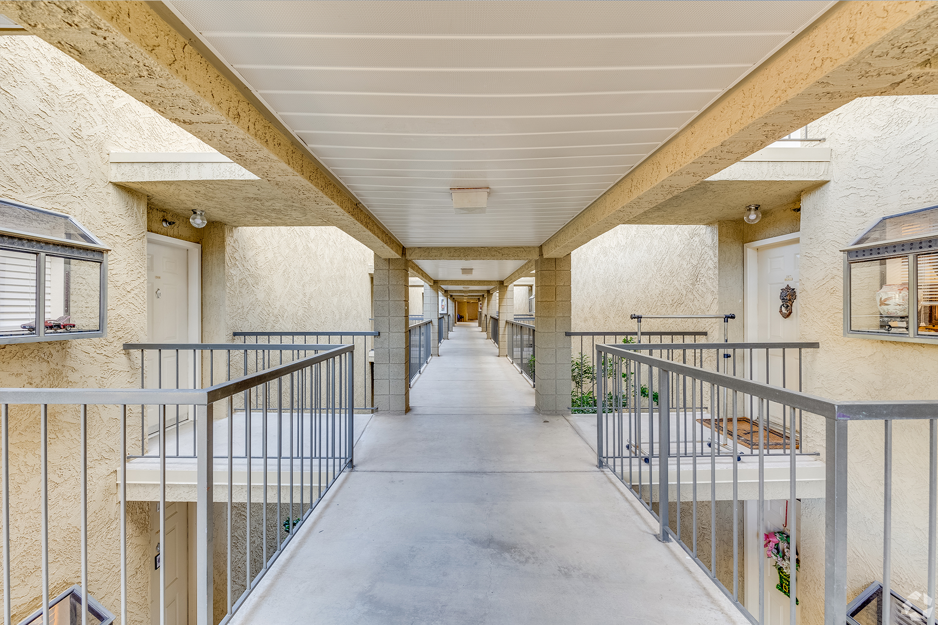 Interior hallway of a senior living facility