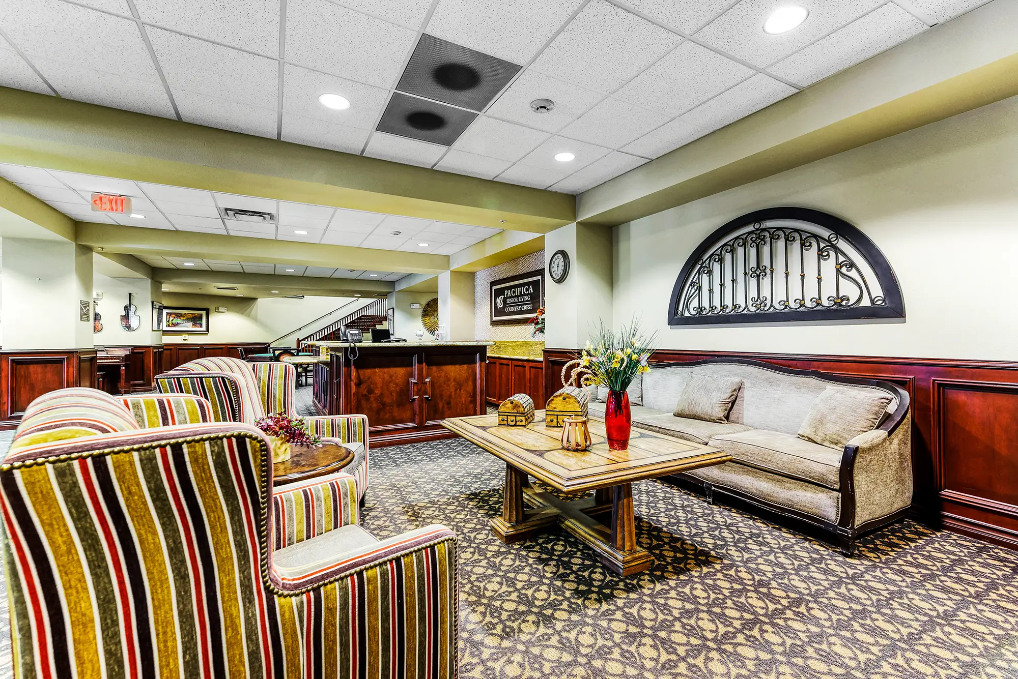 Cozy common area with seating and decor