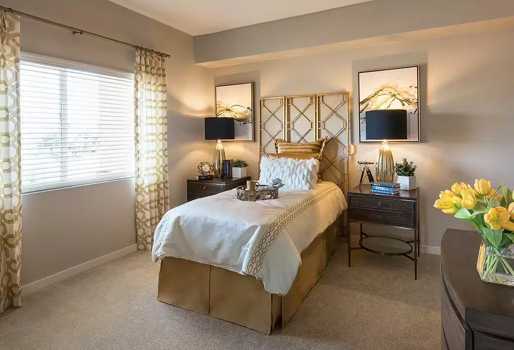 Cozy interior of a private resident room with decor