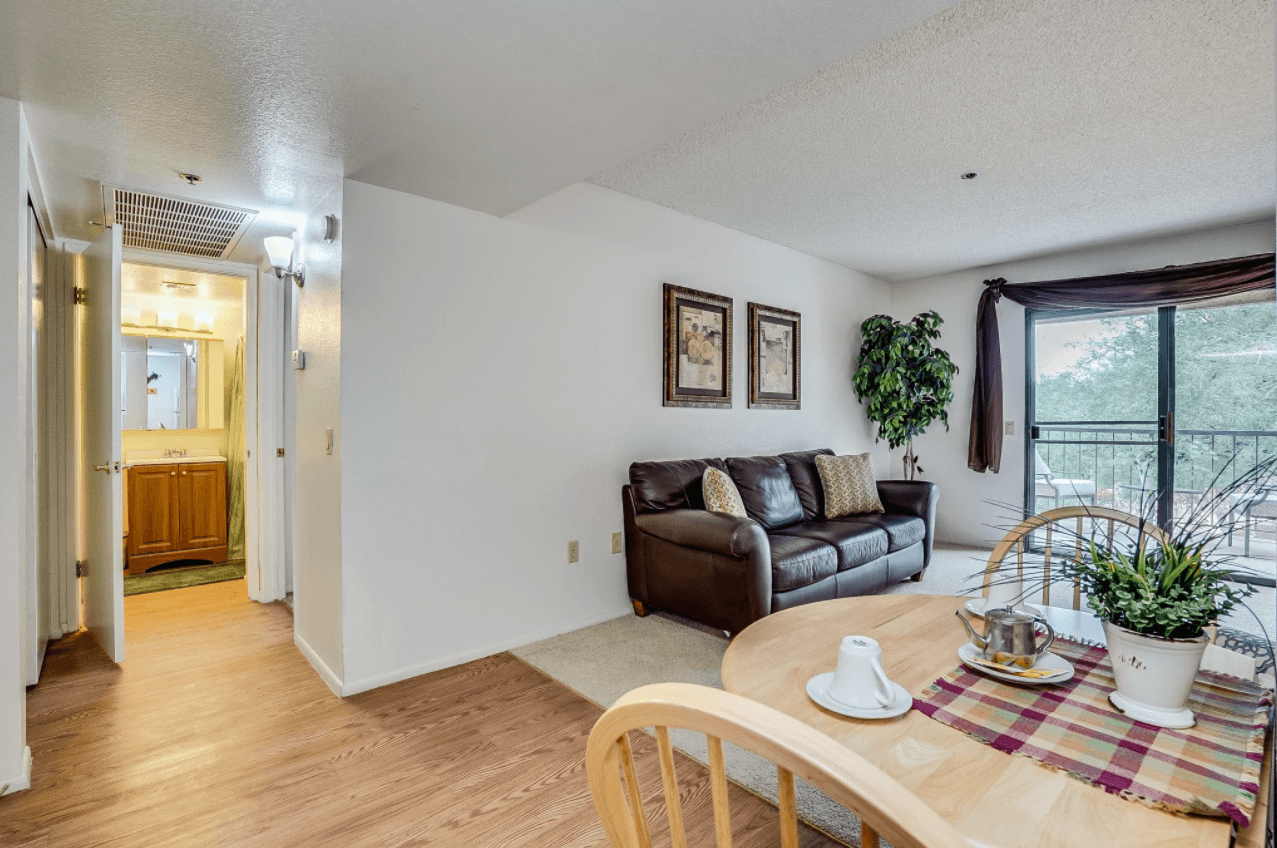 Cozy interior living space in senior facility