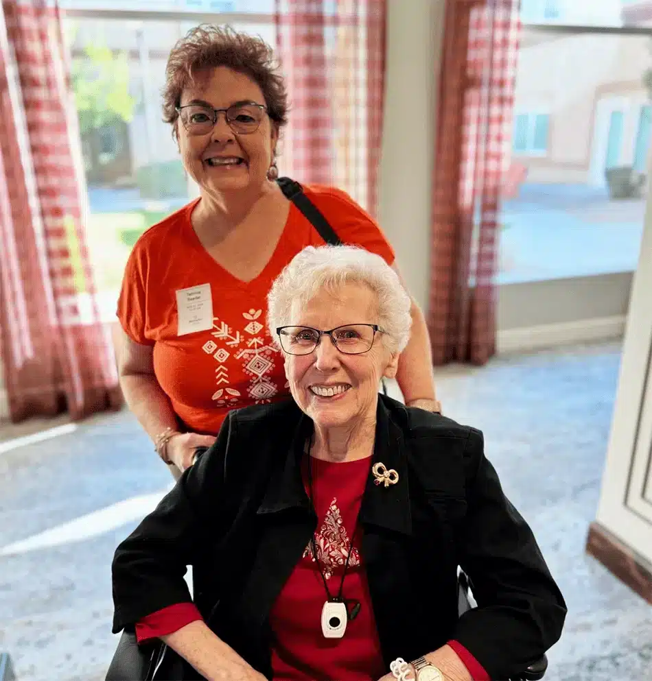 Residents smiling together in a common area