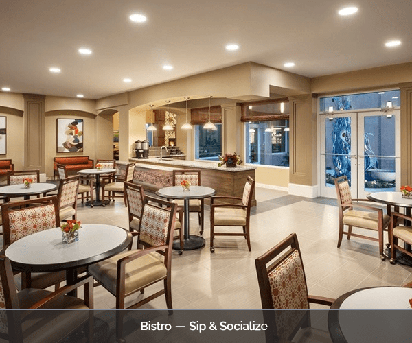 Dining area in a bright and welcoming bistro setting