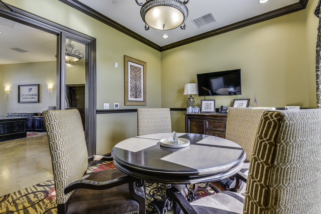 Cozy common area with elegant decor and seating