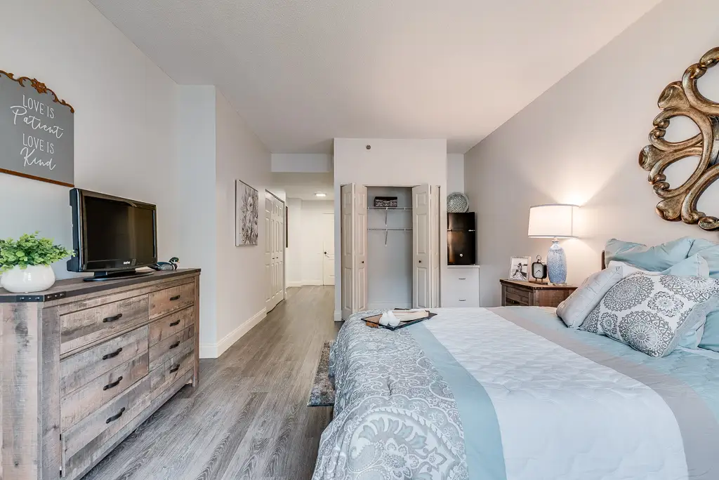 Brightly decorated private resident room