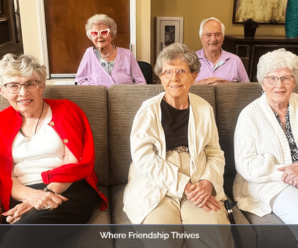Residents enjoying time together in a common area