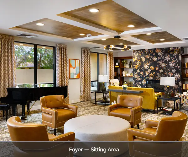 Cozy sitting area in the facility foyer