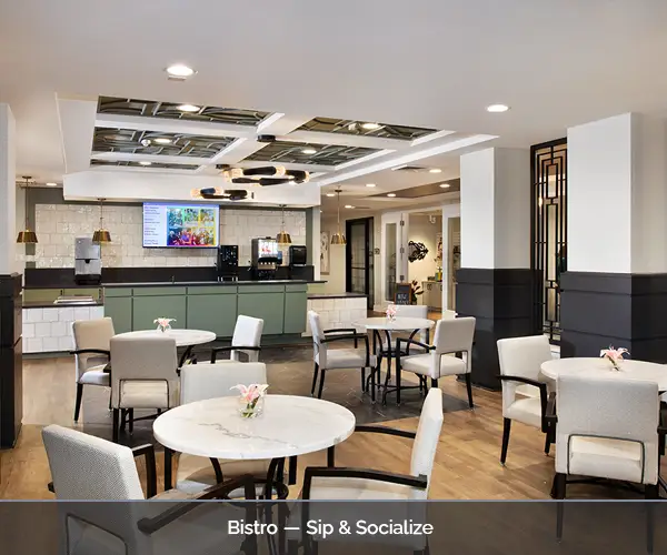 Interior of the Bistro dining area with seating