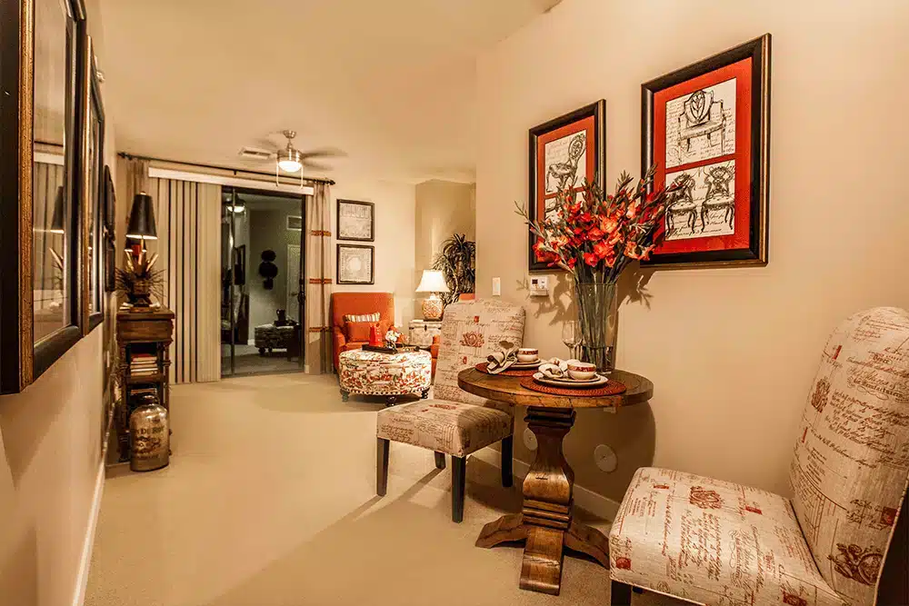 Cozy interior setup with chairs and decorative artwork