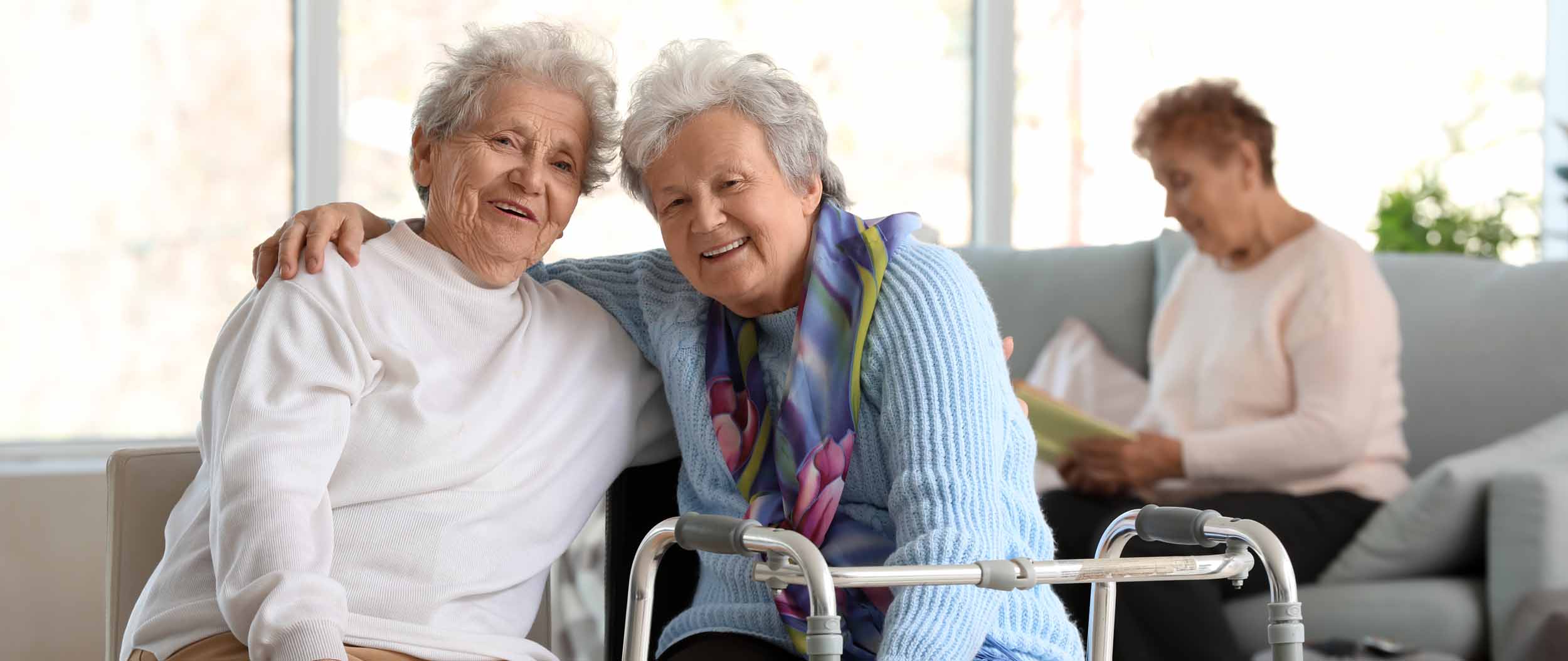 Residents enjoying time together in a cozy common area