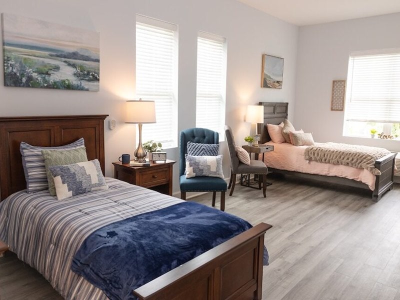 Comfortable shared resident room with twin beds