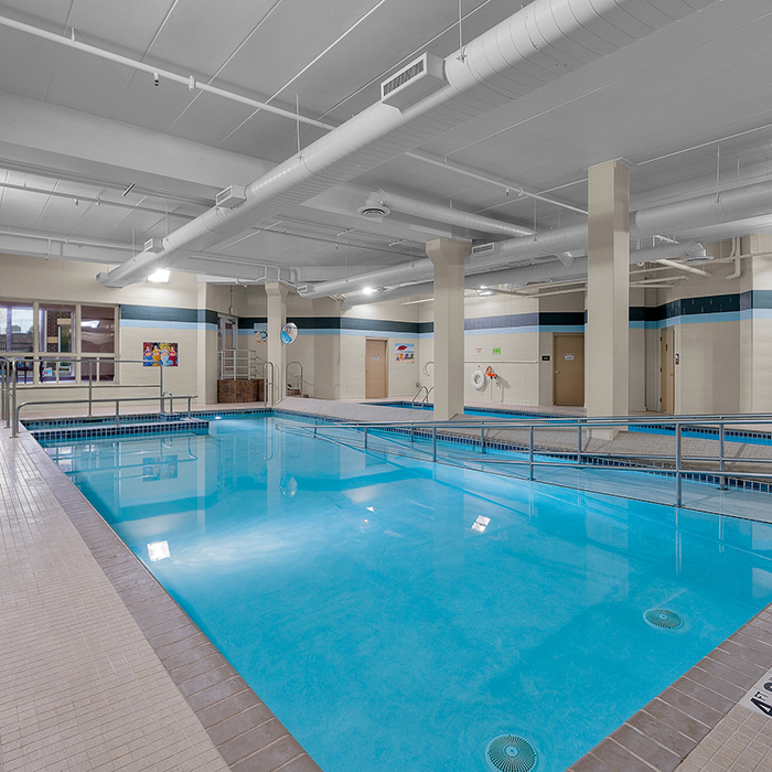 Indoor swimming pool area in the facility