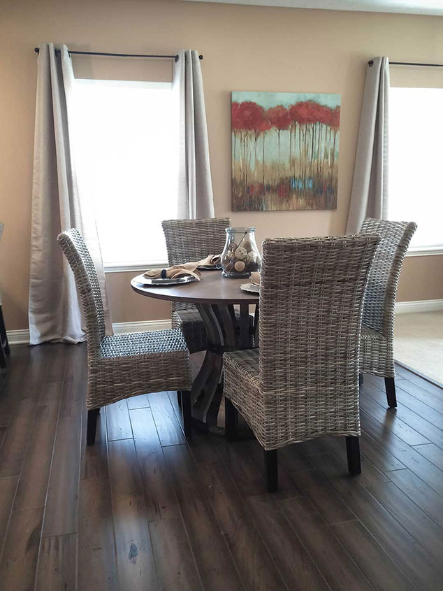 Dining table set with decorative items