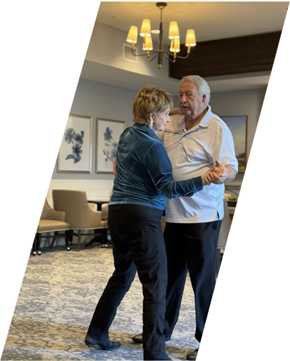 Residents dancing in a common area