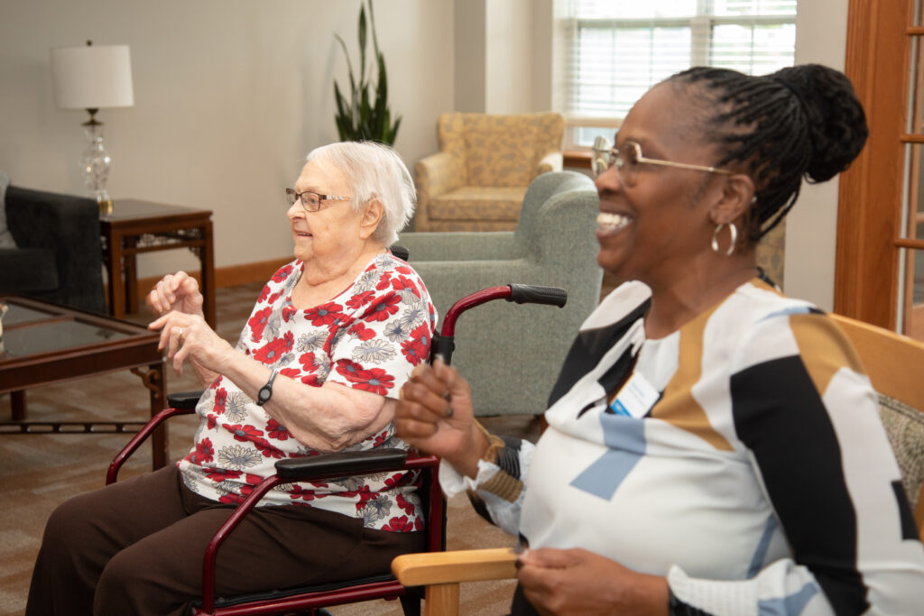 Residents engaged in an activity in a common area