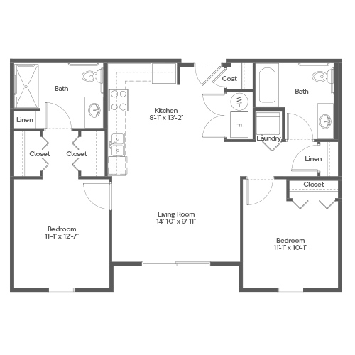 Architectural floor plan of living space