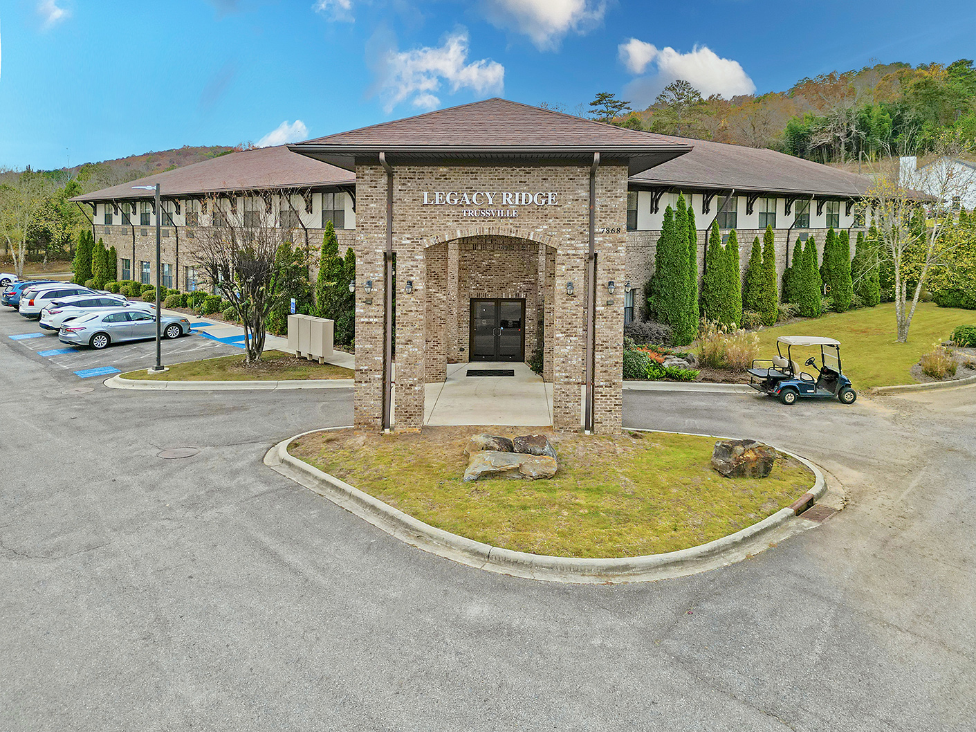 Exterior view of Legacy Ridge facility entrance