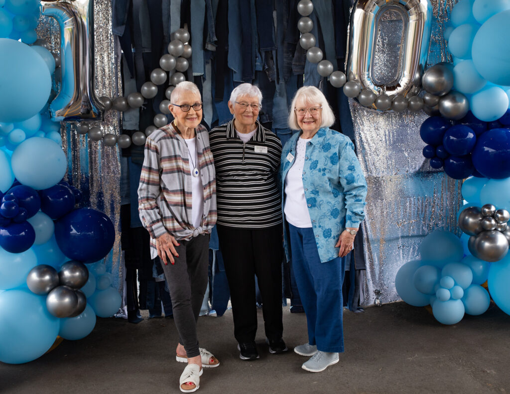 Three residents celebrating a milestone birthday