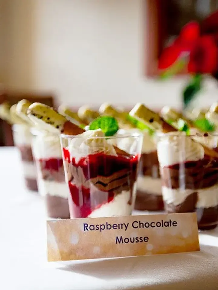Desserts displayed at a dining event