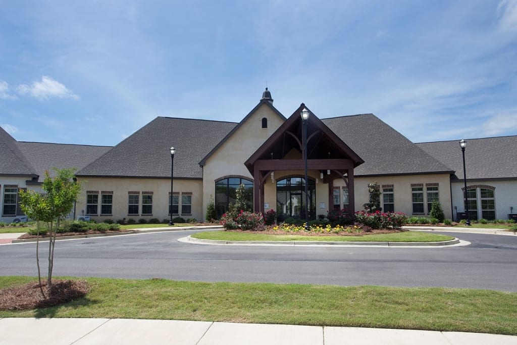 Exterior view of Monark Grove Greystone facility