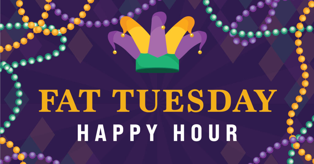 Colorful graphic for Fat Tuesday event